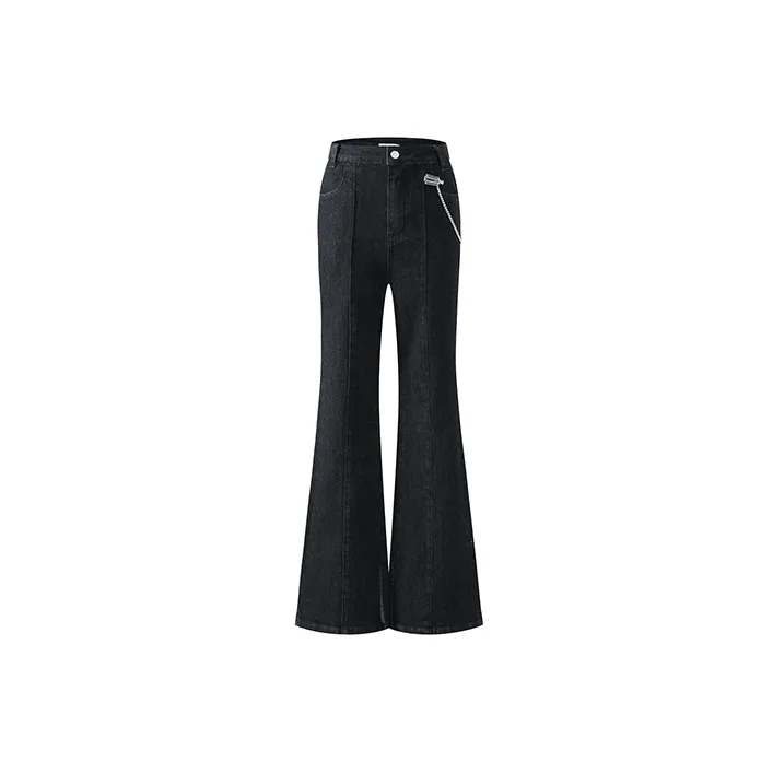 MacyMccoy Flared Pants Jeans Women's Black-1