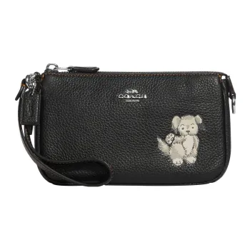 COACH Nolita Cow Leather Wrist Bag Portable One Shoulder Clutch Small Size Women's Black