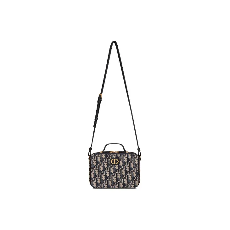 DIOR 30 Montaigne Jacquard Leather Portable Crossbody Bag Shoulder Bag Regular Women's Blue-4