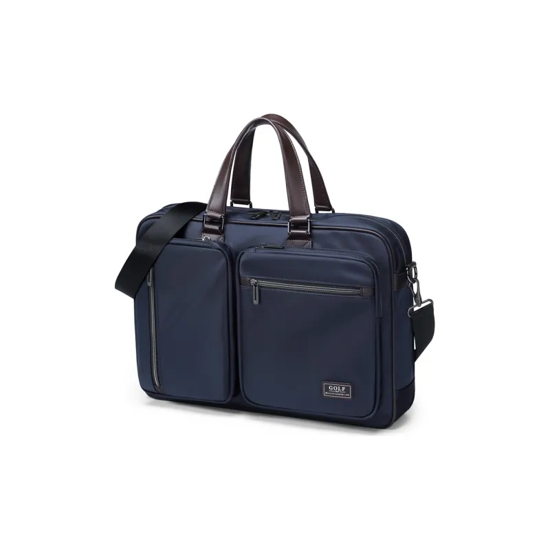 GOLF Artificial Leather Laptop Bag Commute Handbag Shoulder Bag Briefcase Large Size Men's Navy Blue/Black/Elegant Gray-0