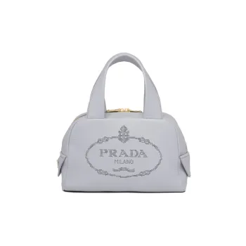 PRADA Leather Shoulder Bag Crossbody Bag Small Size Women's Blue