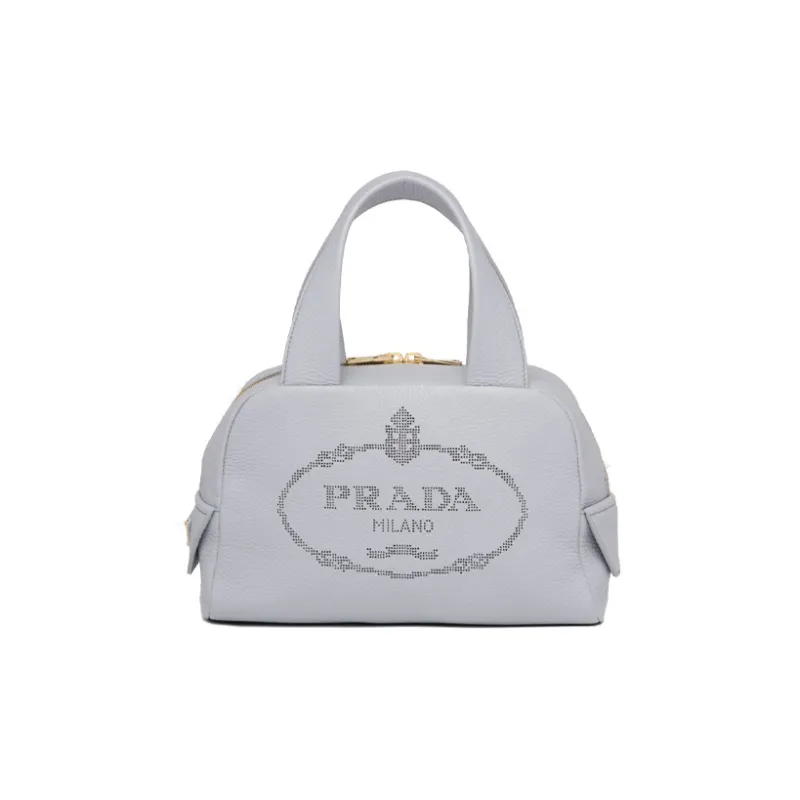 PRADA Leather Shoulder Bag Crossbody Bag Small Size Women's Blue-0
