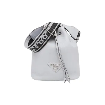 PRADA Leather Bucket Shoulder Bag Crossbody Bag Regular Women's Blue