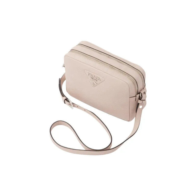 PRADA Leather Camera Bag Shoulder Bag Crossbody Bag Women's Pastel Pink-2