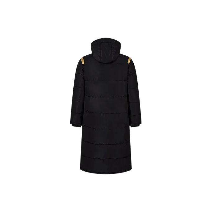Joma Solid Color Hooded Loose Fit Thickened Long Puffer Jacket Men's Black-1