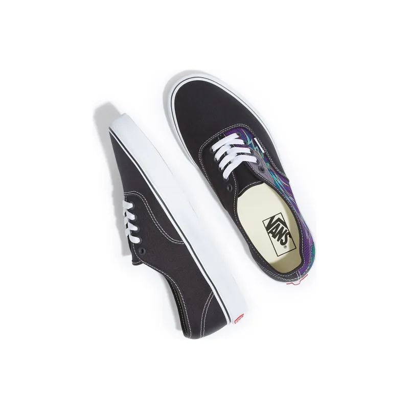 Vans Authentic Low Top Suede Canvas Shoes 'Black Purple'-3
