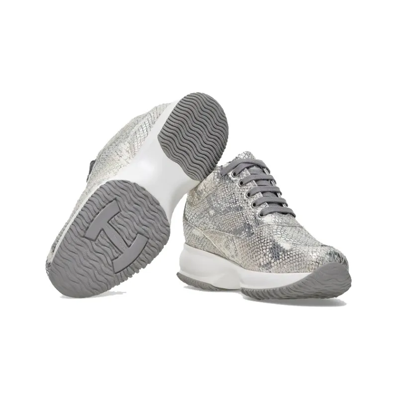 HOGAN Interactive Sports Casual Shoes Women's Silver Gray-4