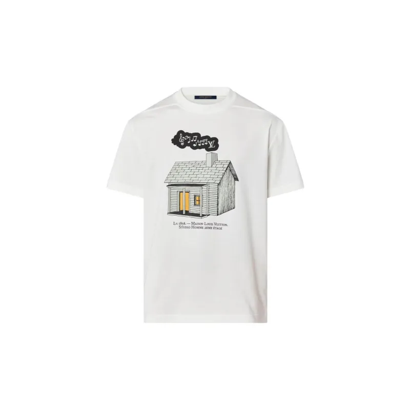 LOUIS VUITTON Lv Fall Series T Shirt Men's White-0