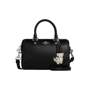 COACH Rowan Refined Pebbled Cow Leather Handbag Shoulder Bag Crossbody Bag Mini Women's Black