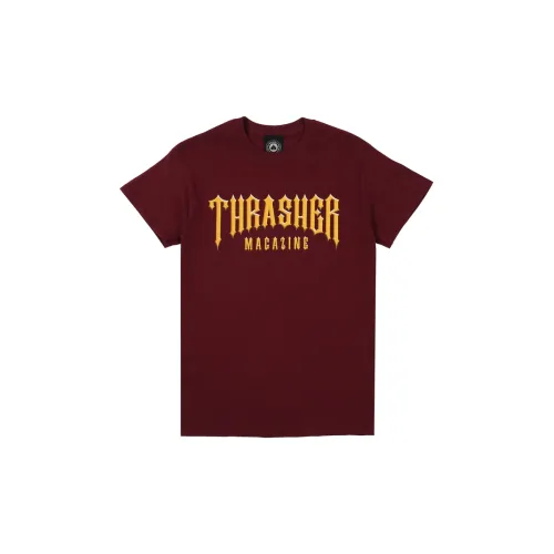 Thrasher T-Shirts Unisex Burgundy