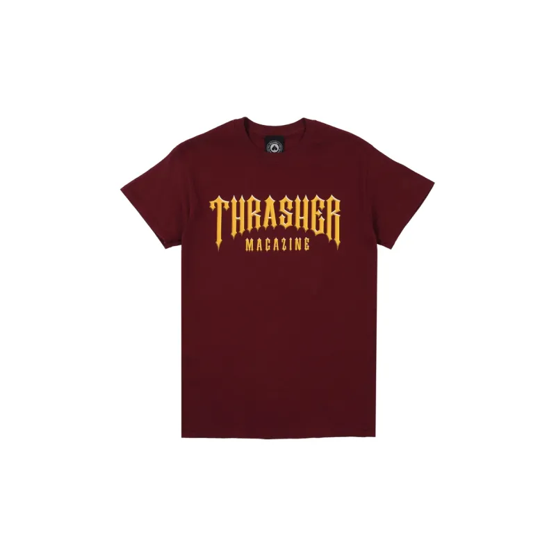 Thrasher T-Shirt US Version Unisex Burgundy-0