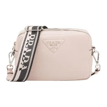 PRADA Leather Camera Bag Shoulder Bag Crossbody Bag Women's Pastel Pink