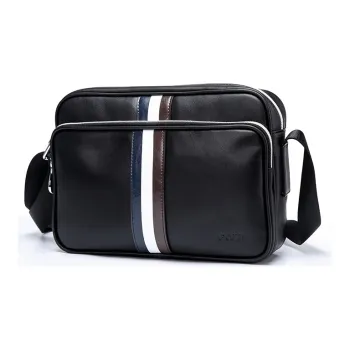 GOLF Genuine Leather, Top Grain Cow Leather Sling Bag, Fanny Pack, Crossbody Bag, Shoulder Bag Trumpets Men's Black