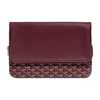 GOYARD Sainte-Marie Canvas With Calfskin Clutch Large Size Unisex Burgundy