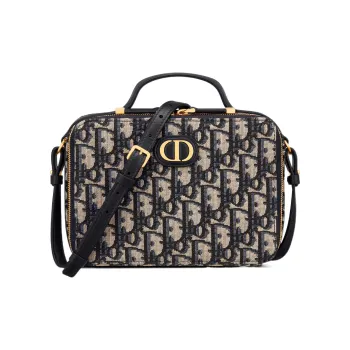 DIOR 30 Montaigne Jacquard Leather Portable Crossbody Bag Shoulder Bag Regular Women's Blue