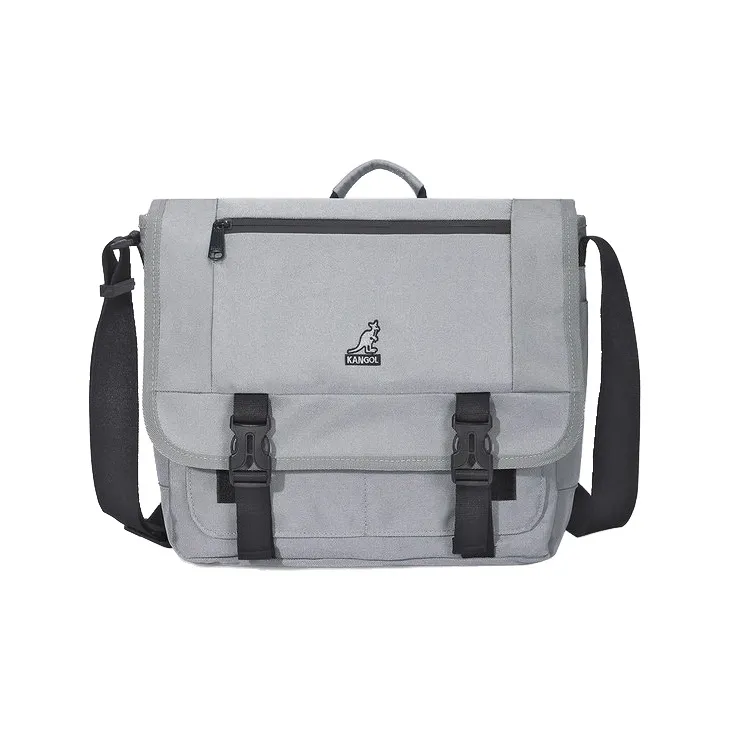 KANGOL Fabric Laptop Bag, Messenger Bag, Crossbody Handbag Regular Unisex Black-4