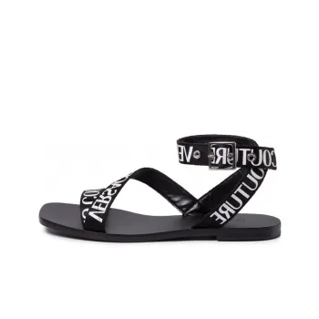 VERSACE JEANS Strap Sandals Women's Black White