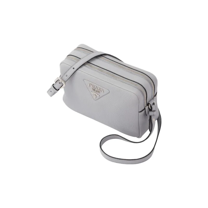 PRADA Leather Camera Bag Shoulder Bag Crossbody Bag Women's Blue-2