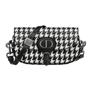 DIOR Bobby Cow Leather Shoulder Bag Crossbody Bag Women's Black/White