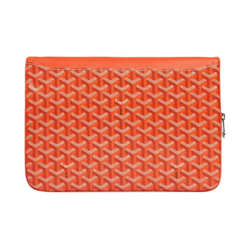 GOYARD Sainte-Marie Canvas With Calfskin Clutch Large Size Unisex Orange-1