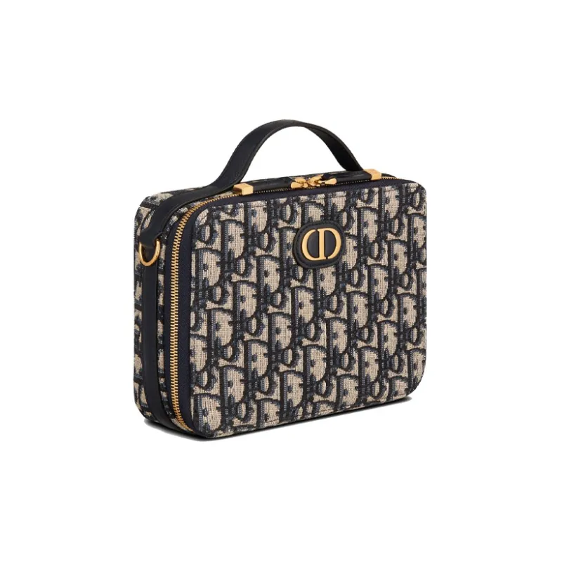 DIOR 30 Montaigne Jacquard Leather Portable Crossbody Bag Shoulder Bag Regular Women's Blue-1