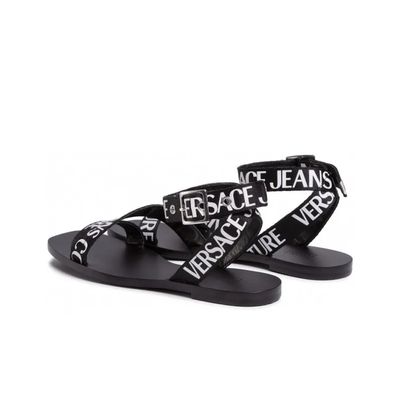 VERSACE JEANS Strap Sandals Women's Black White-3