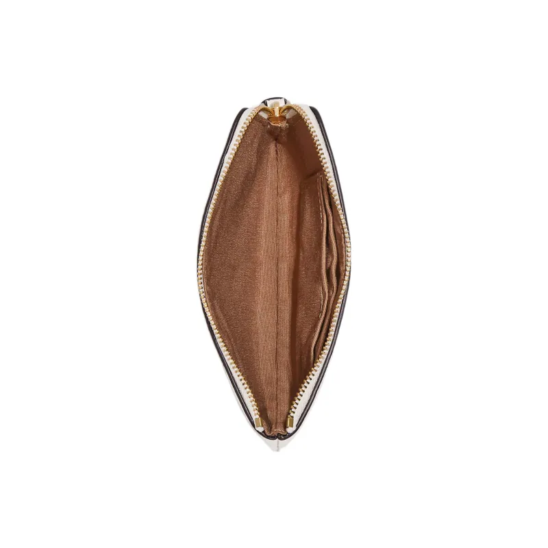 COACH Corner Zip Refined Pebble Leather Wrist Bag Coin Purse Clutch Small Size Women's Chalk White-1