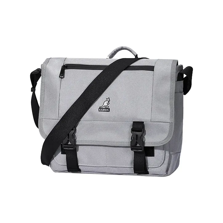 KANGOL Fabric Laptop Bag, Messenger Bag, Crossbody Handbag Regular Unisex Black-5