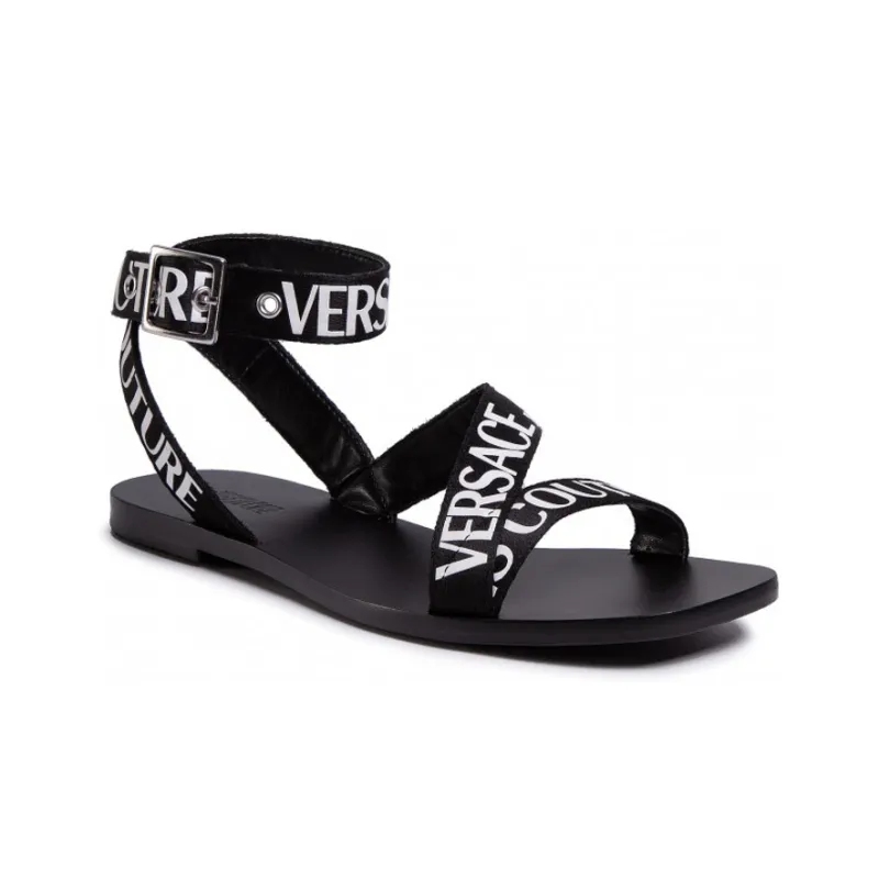 VERSACE JEANS Strap Sandals Women's Black White-2