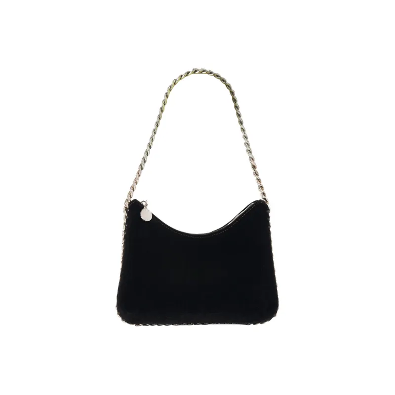 Stella McCartney Falabella Velvet Shoulder Bag Mini Women's Black-0