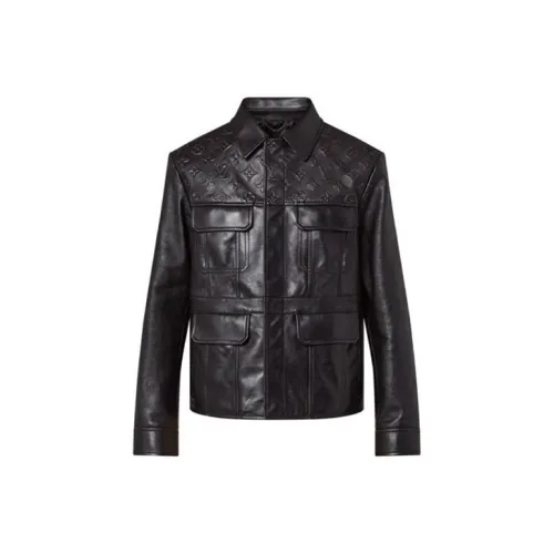 LOUIS VUITTON New Quarterly Products Of LV Leather Jackets Men Black