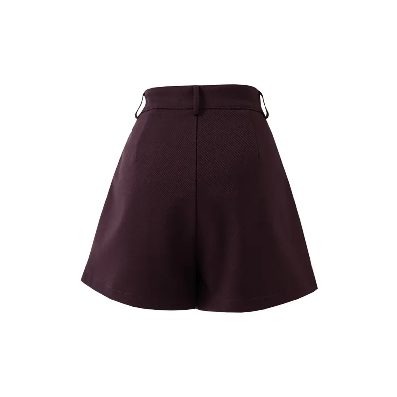 SOON FLOWER Cargo Shorts Women's Burgundy-1
