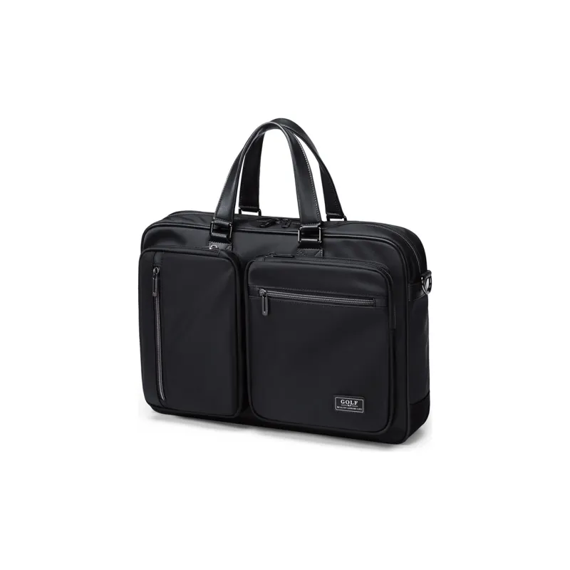 GOLF Artificial Leather Laptop Bag Commute Handbag Shoulder Bag Briefcase Large Size Men's Navy Blue/Black/Elegant Gray-6