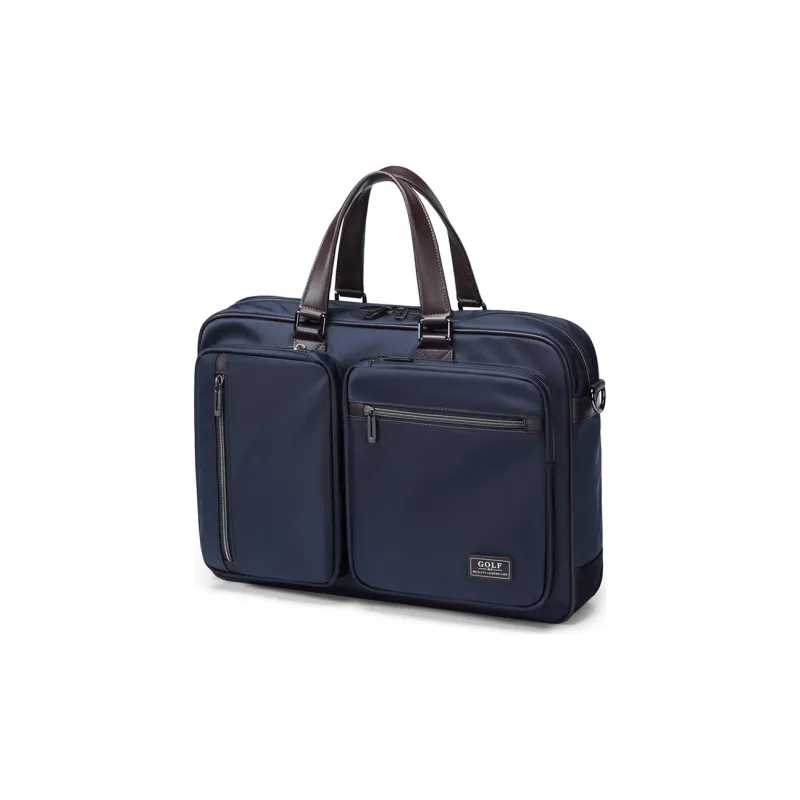 GOLF Artificial Leather Laptop Bag Commute Handbag Shoulder Bag Briefcase Large Size Men's Navy Blue/Black/Elegant Gray-2