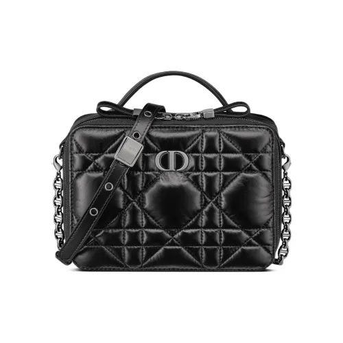DIOR Caro Cow Leather Portable Crossbody Bag Shoulder Bag Regular Women's Black
