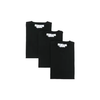 OFF WHITE T Shirts Men 3 Pack Black+Black+Black