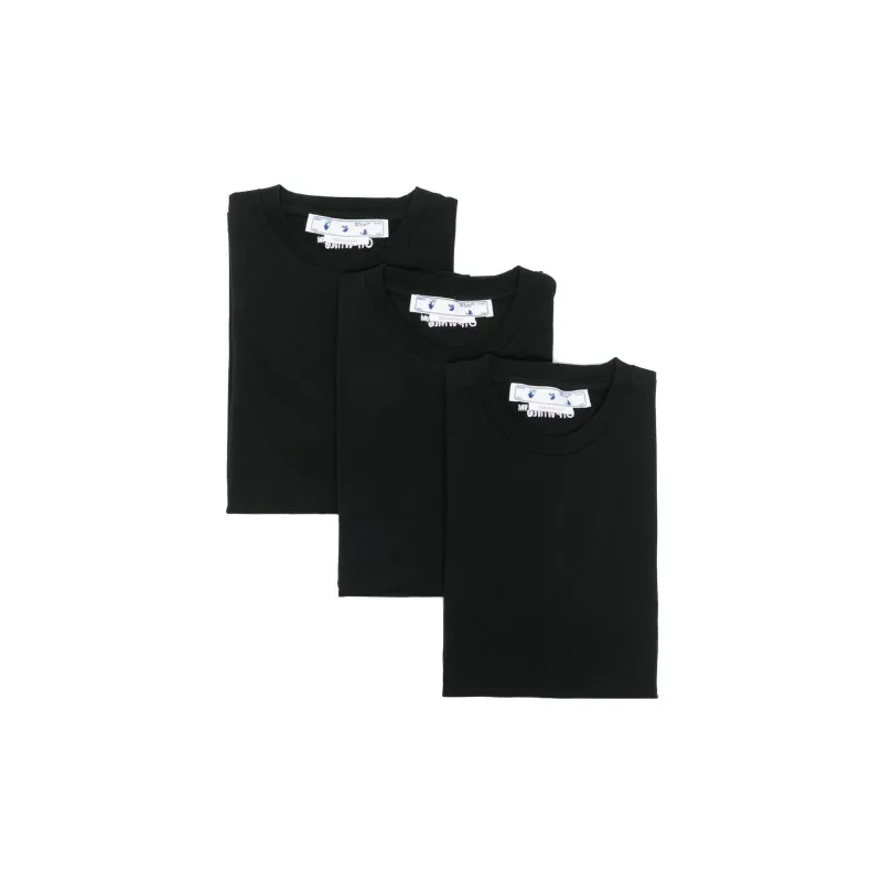 OFF WHITE T Shirts Men 3 Pack Black+Black+Black-0