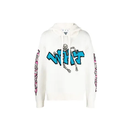 OFF-WHITE Graffiti-detail Knit Hoodie