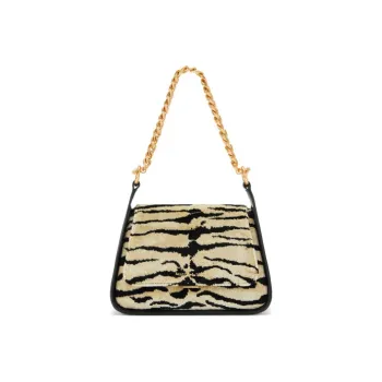 CHARLES&KEITH Polyurethane Small Square Bag, One Shoulder Handbag Small Size Women's Yellow/Black