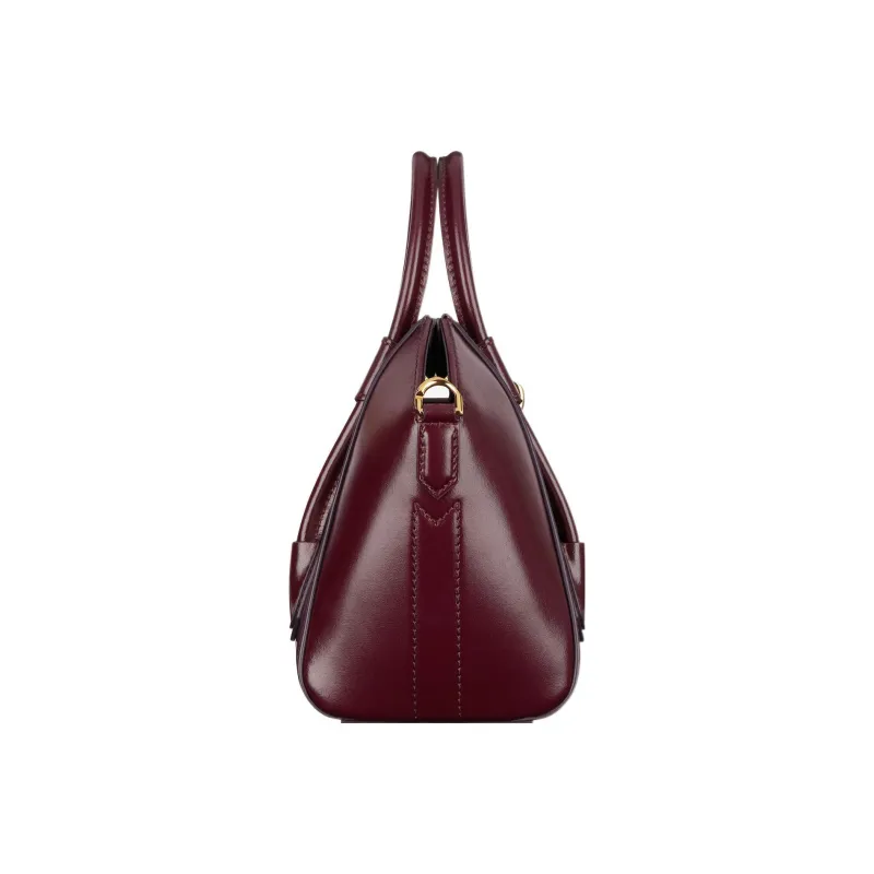 Givenchy Mini Antigona Lock Bag In Box Leather Oxblood Red-1