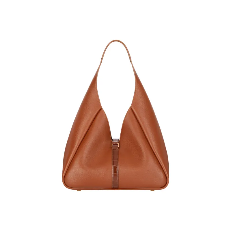GIVENCHY Grained Calfskin Shoulder Bag Handbag Medium Size Women's Brown-1