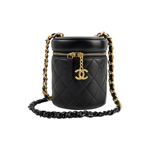 CHANEL Lambskin Makeup Bag, Shoulder Bag, Crossbody Bag Women's Black