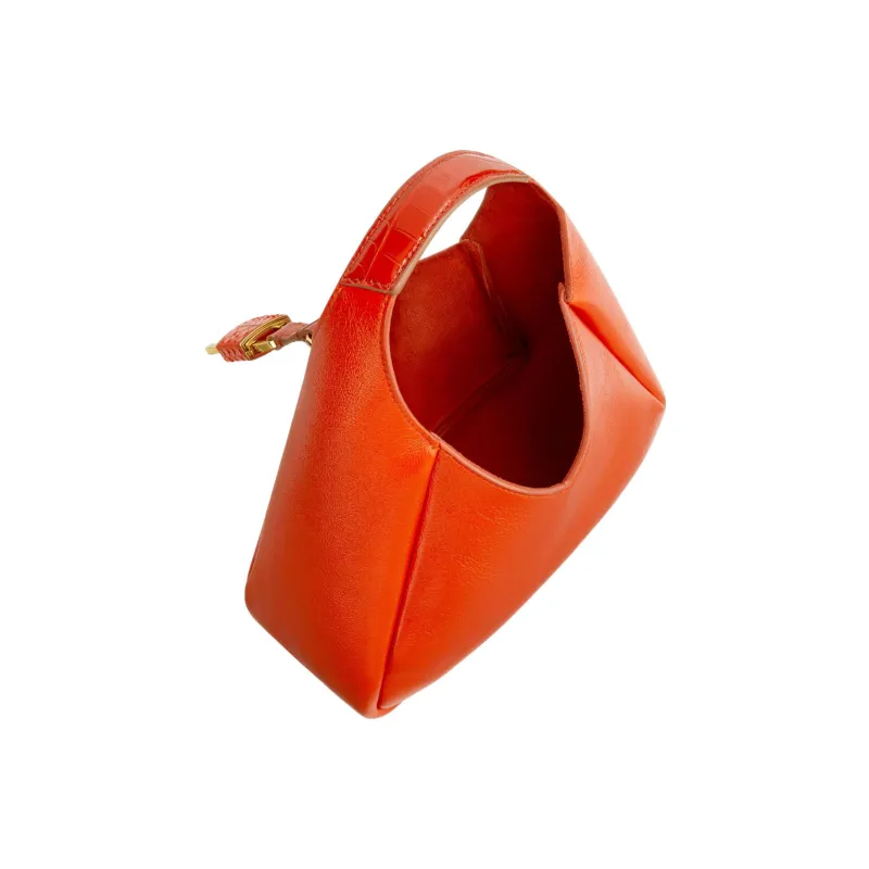 GIVENCHY Grained Calfskin Handbag Mini Women's Orange-3