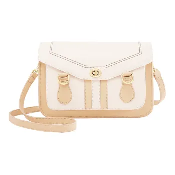 Sound For Life PU Shoulder Bag Satchel Bag Messenger Bag Shoulder Bag Medium Size Women's Ecru/Yellow