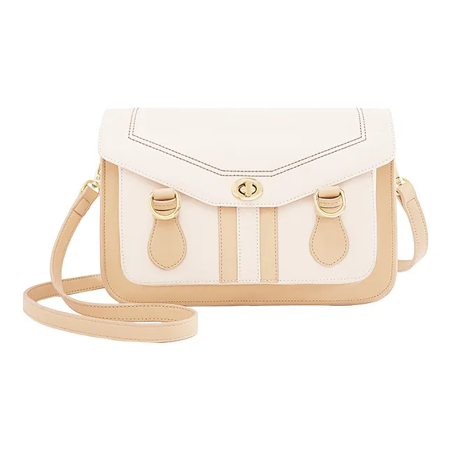 Sound For Life PU Shoulder Bag Satchel Bag Messenger Bag Shoulder Bag Medium Size Women's Ecru/Yellow-0