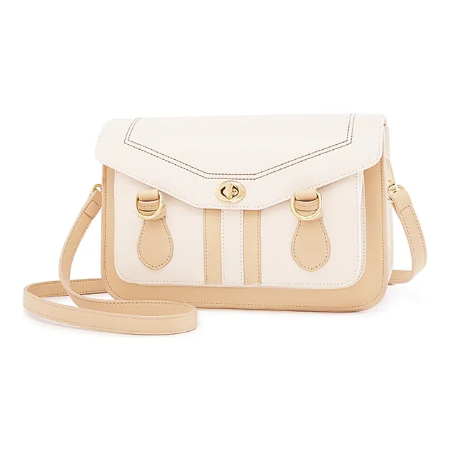 Sound For Life PU Shoulder Bag Satchel Bag Messenger Bag Shoulder Bag Medium Size Women's Ecru/Yellow-1