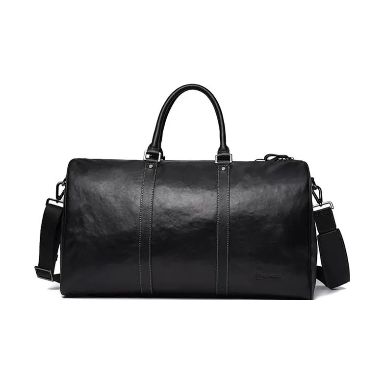 Hush Puppies Vegetable Tanned Top Grain Cow Leather Handbag Travel Bag For Business Trips Tubas Men's Black-2