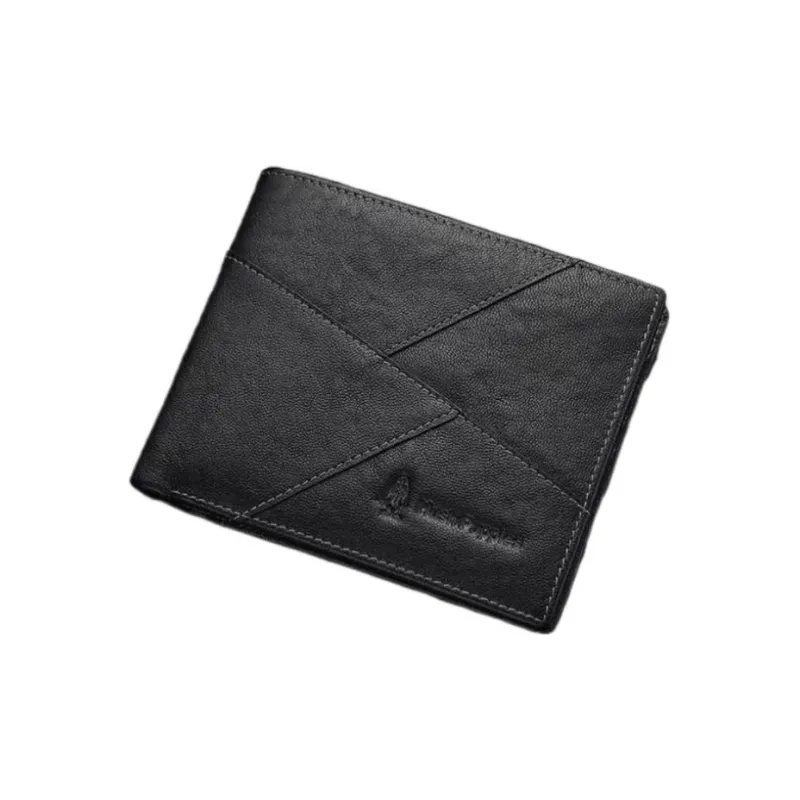 Hush Puppies Vegetable Tanned Top Grain Cow Leather Wallet Regular Men's Black-1