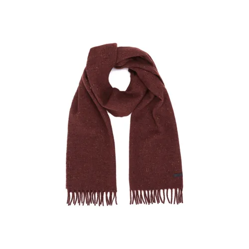 HUGO BOSS Knit Scarf Men Brick Red