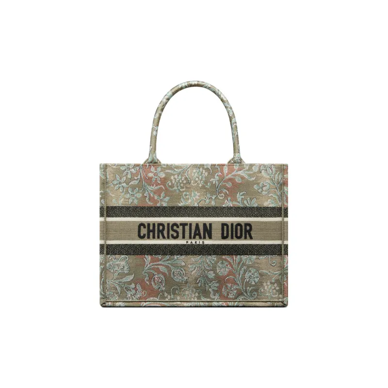 DIOR BookTote Embroidery Tote Bag, Shopping Bag, Shoulder Bag, Handbag Medium Size Women's Green-0